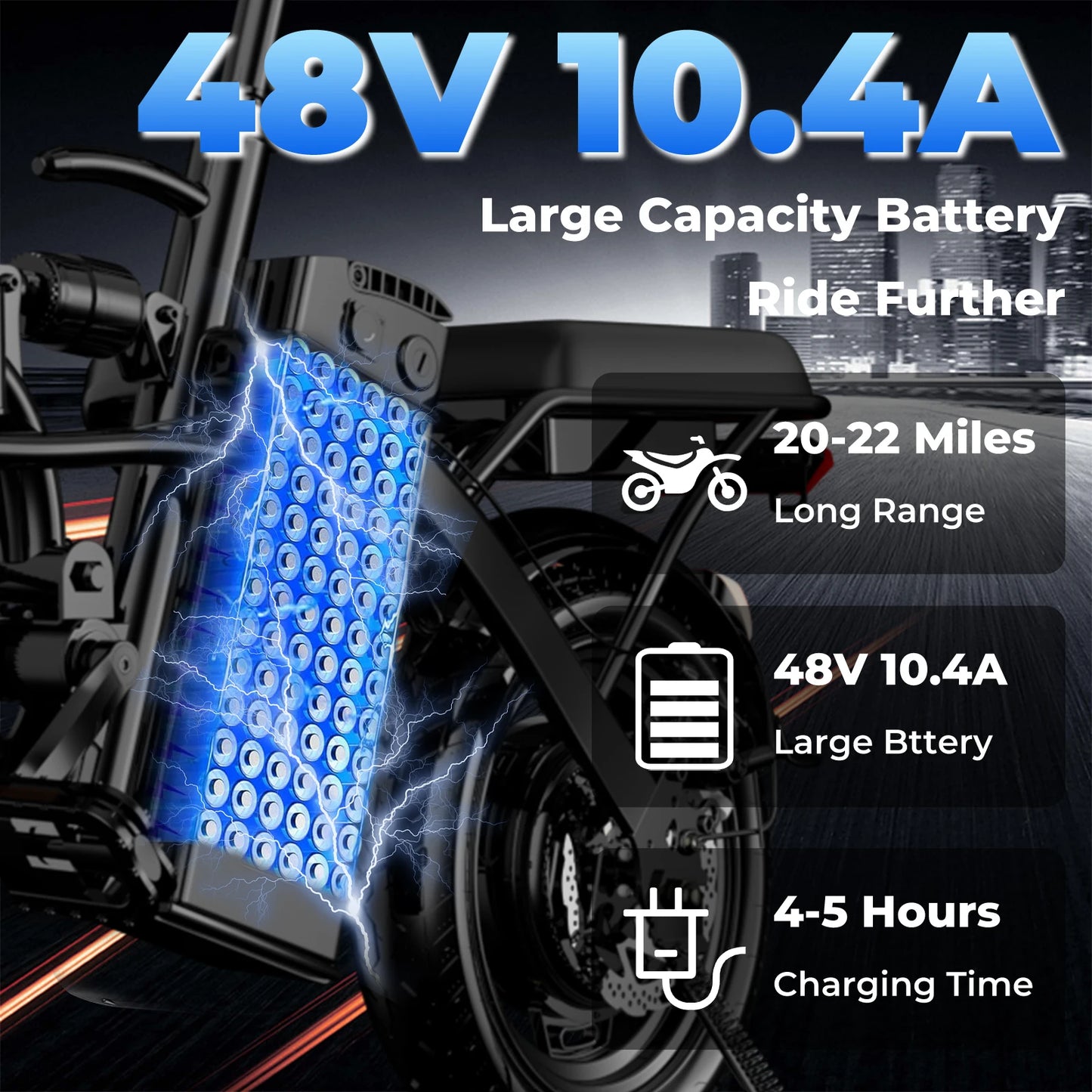 LELEKUAI 500W Adult Electric Bike With Removable 48V Battery Folding