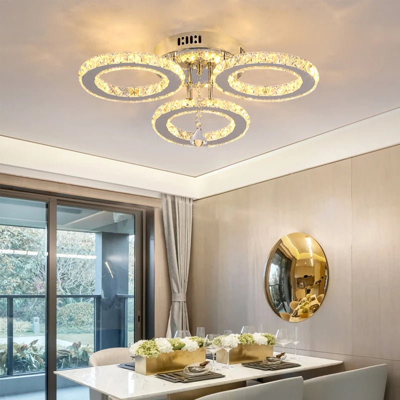 VETRULUS Modern K9 LED Crystal Ceiling Lamp Chandelier Pendant Smart