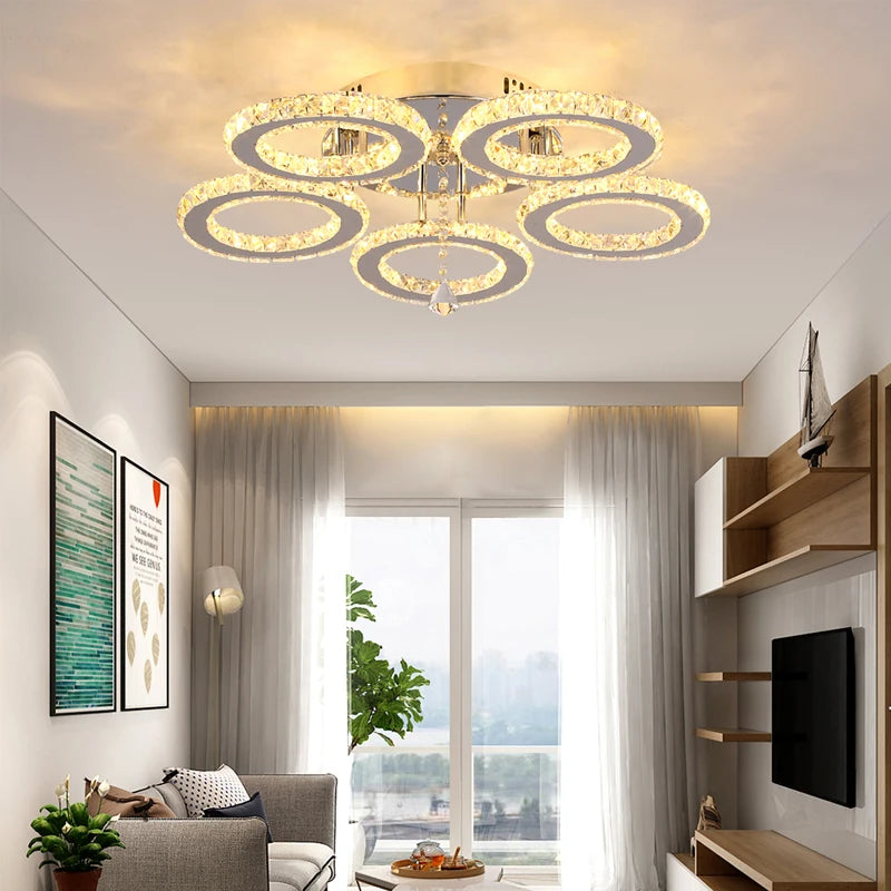 VETRULUS Modern K9 LED Crystal Ceiling Lamp Chandelier Pendant Smart