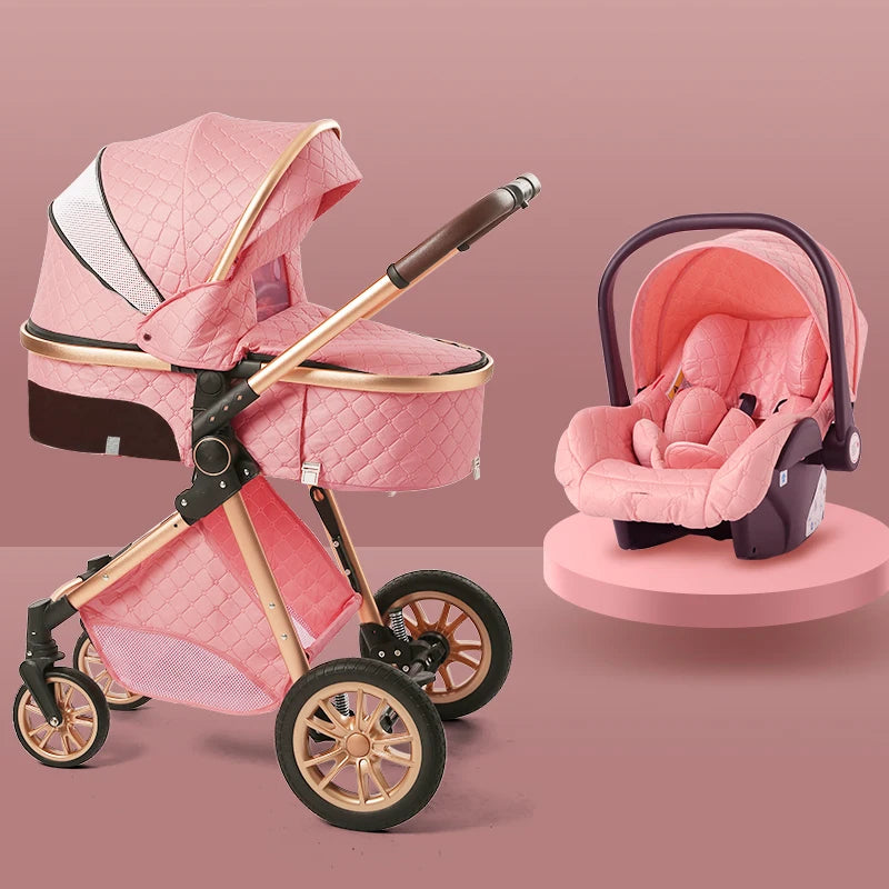 Certification Luxury 3 In 1 Baby Stroller Pushchair