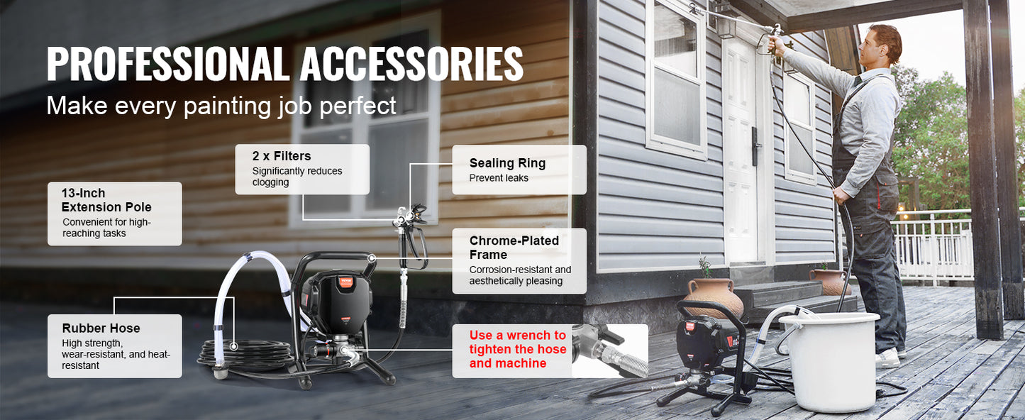 SucceBuy Airless Paint Sprayer 750W 3000 PSI High Efficiency Electric