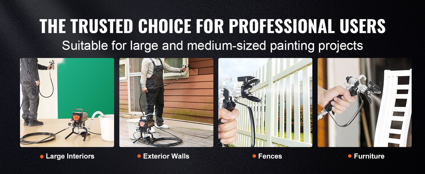 SucceBuy Airless Paint Sprayer 750W 3000 PSI High Efficiency Electric