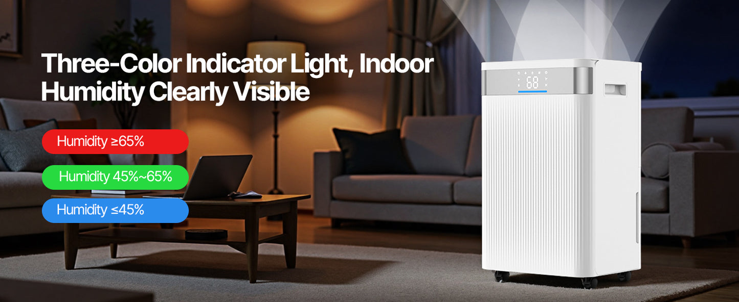SucceBuy 52 Pint Dehumidifier For Home Basement Smart Humidity Control