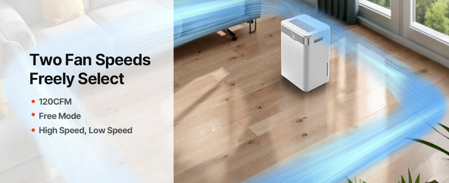 SucceBuy 52 Pint Dehumidifier For Home Basement Smart Humidity Control