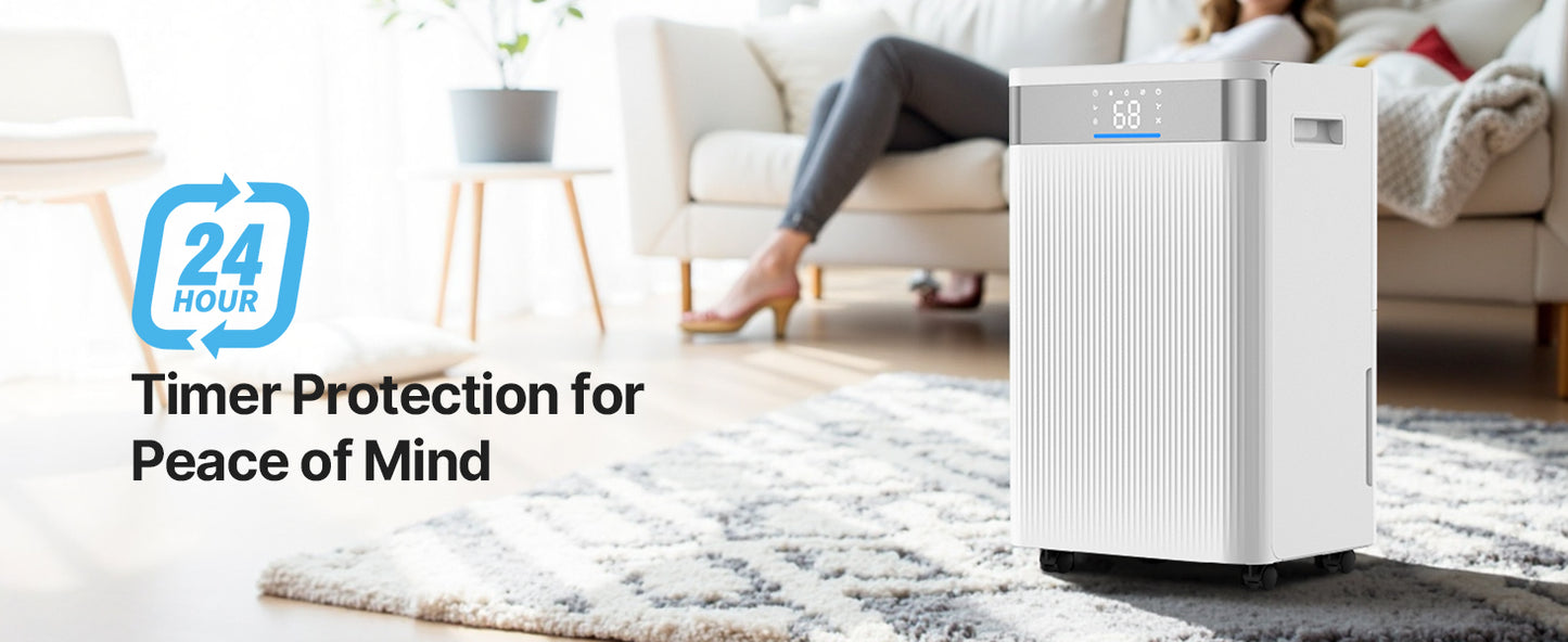 SucceBuy 52 Pint Dehumidifier For Home Basement Smart Humidity Control