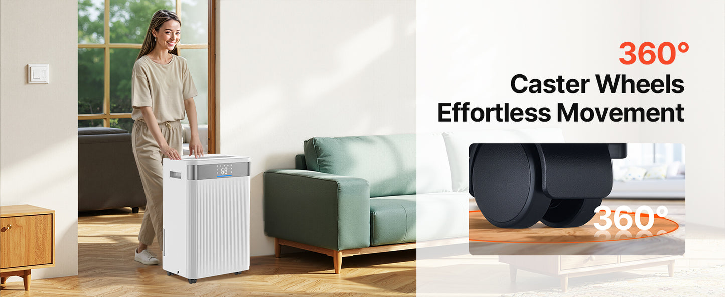SucceBuy 52 Pint Dehumidifier For Home Basement Smart Humidity Control