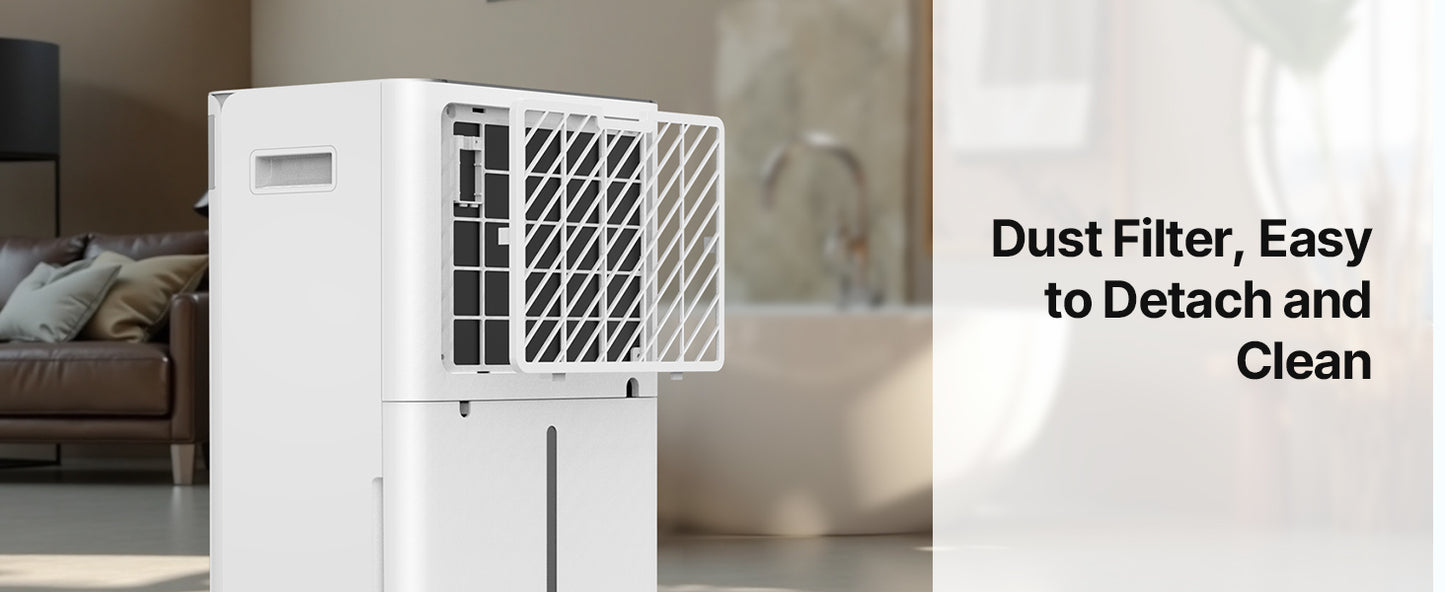 SucceBuy 52 Pint Dehumidifier For Home Basement Smart Humidity Control