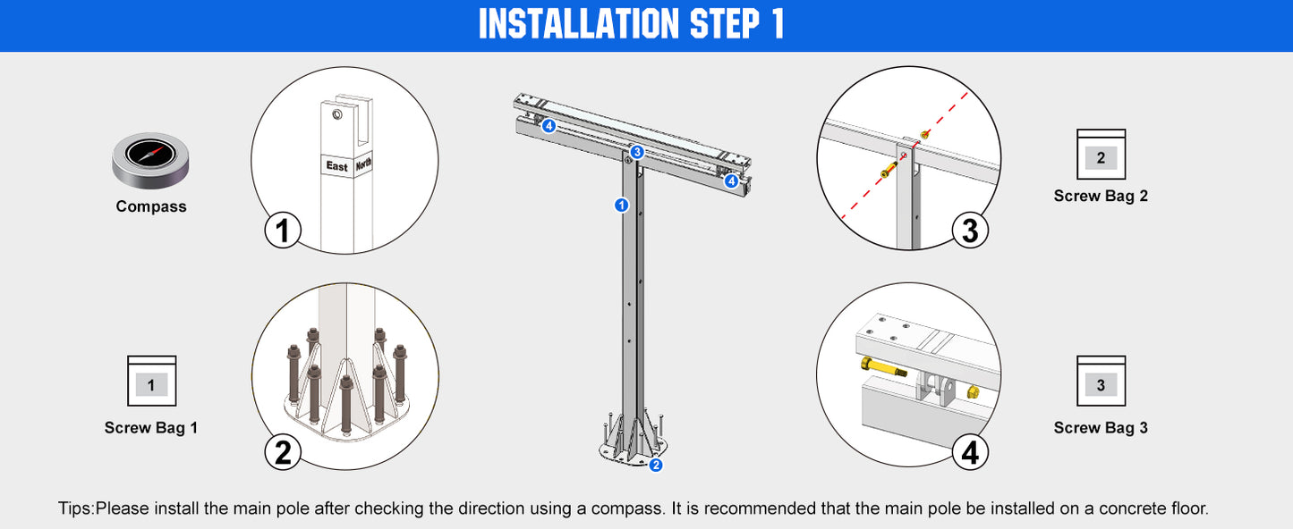 ECO-WORTHY Solar Panel Single Axis Tracking System With Controller