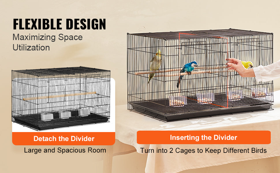 SucceBuy Flight Bird Cage Travel Stackable Divided Cage With Handle