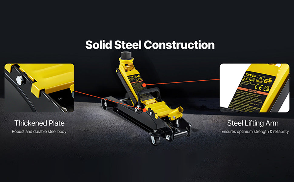 SucceBuy Two And A Half Ton Floor Hydraulic Jack Pneumatic Low Profile Steel