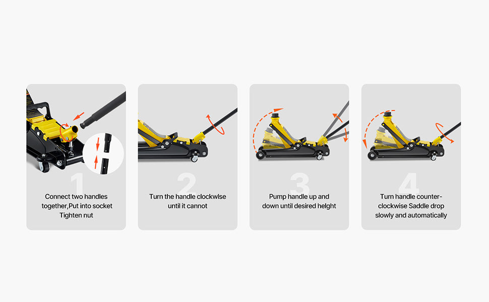SucceBuy Two And A Half Ton Floor Hydraulic Jack Pneumatic Low Profile Steel