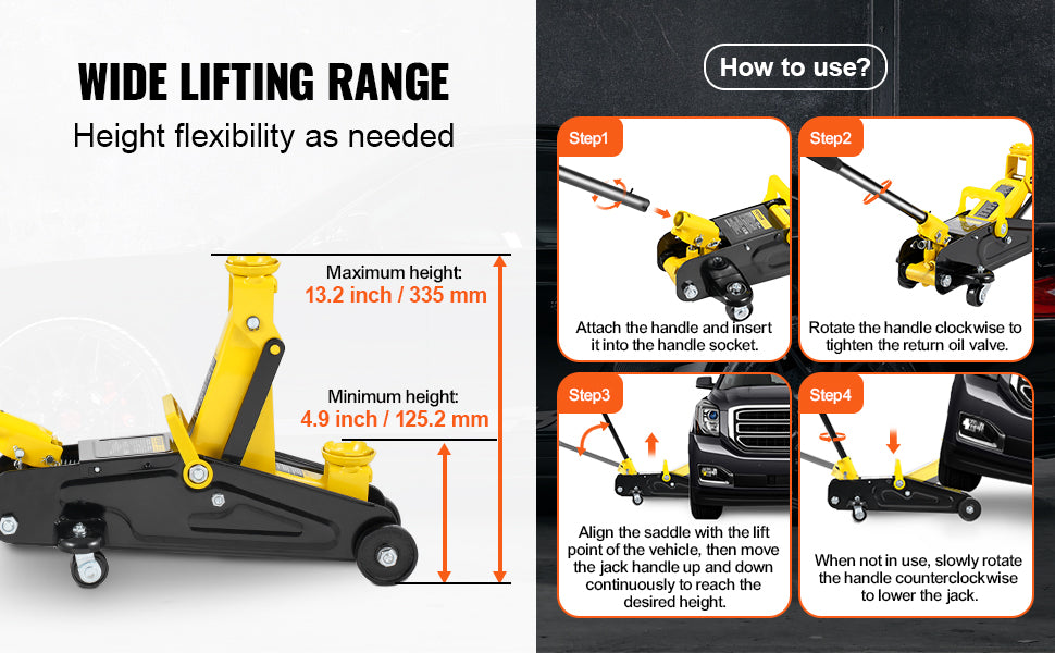 SucceBuy 2Ton Low Profile Floor Jack Heavy Duty Hydraulic