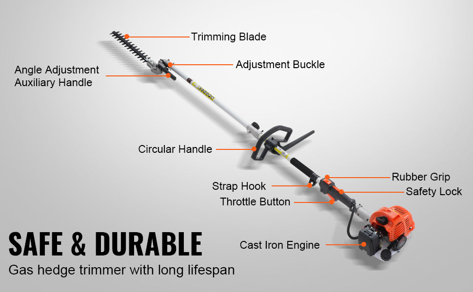 SucceBuy 52cc Six In One Gas Hedge Trimmer Weed Eater Edger