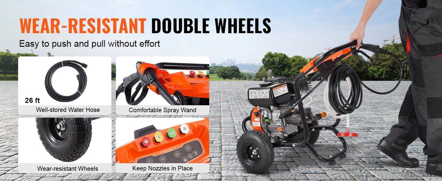Succebuy Gas Pressure Washer 3500 PSI 2.6 GPM Aluminum Pump