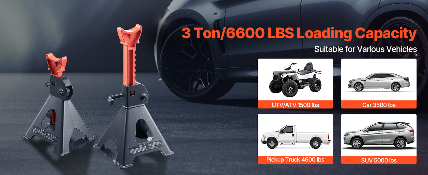 SucceBuy 3 Ton 6 Ton Heavy Duty Jack Stands Locking