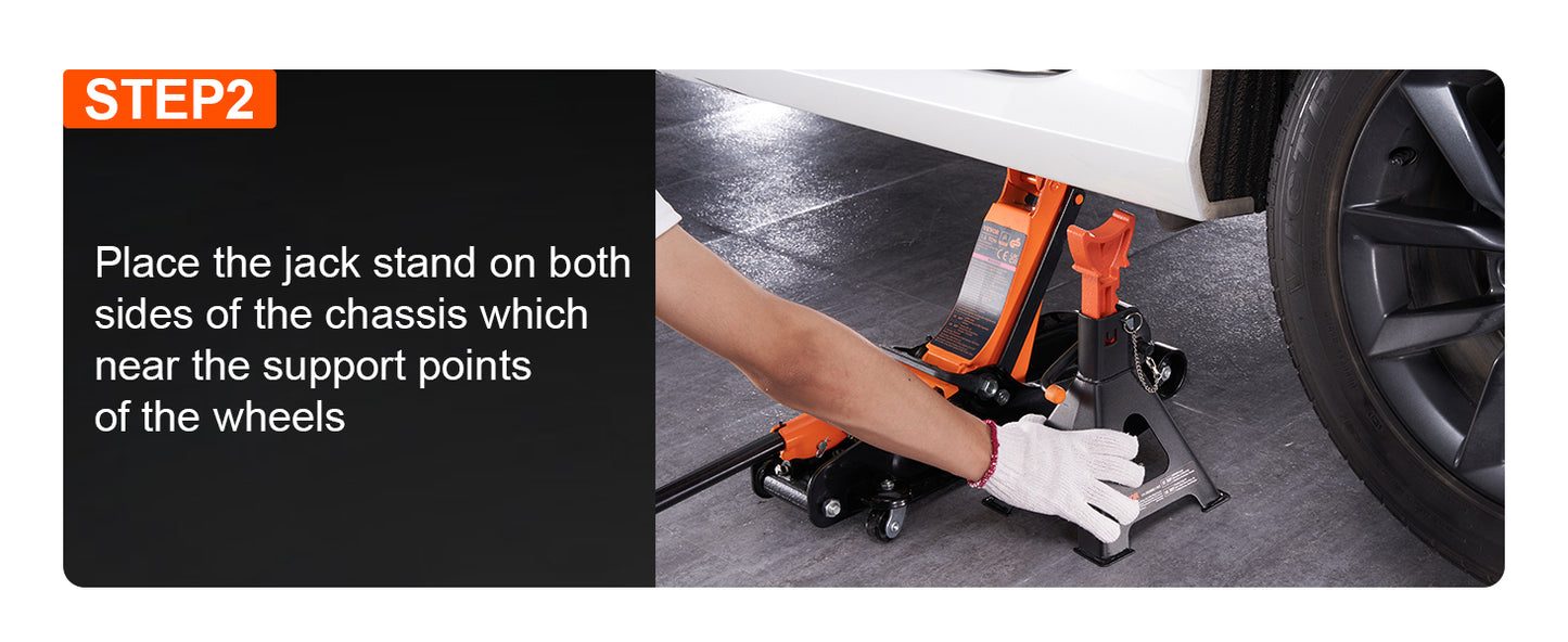 VEVOR Jack Stands 3 To 6 Ton Capacity Double Locking