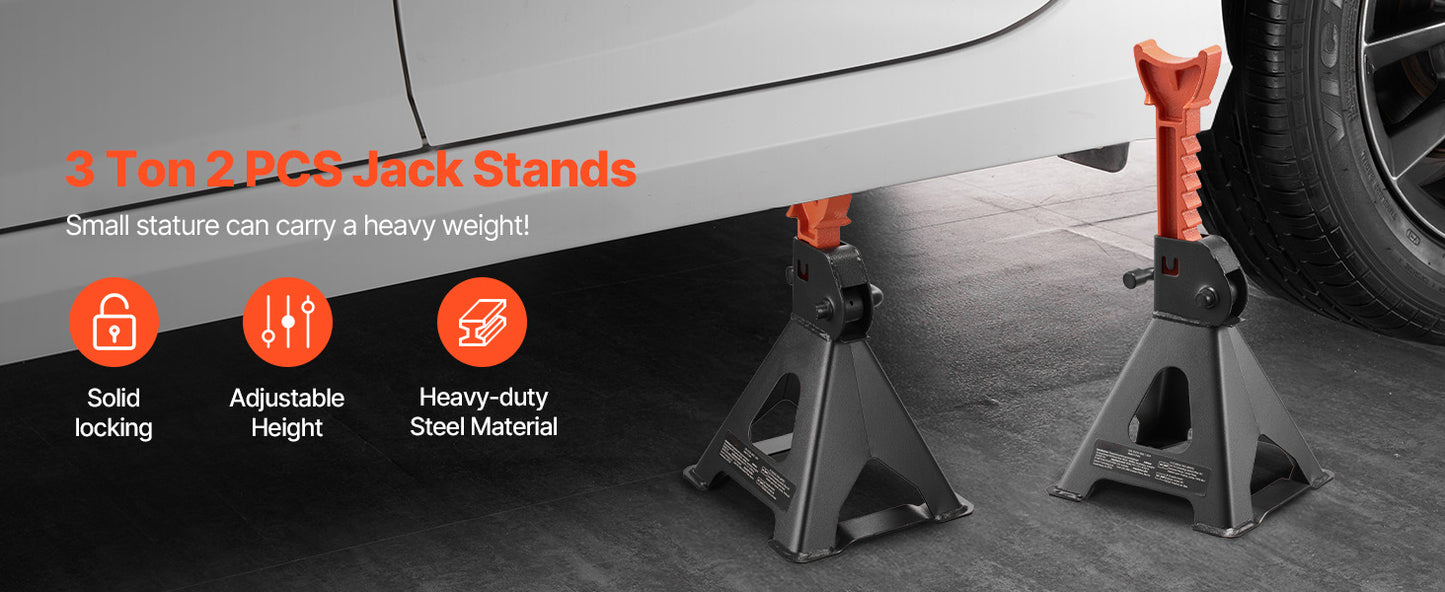 SucceBuy 3 Ton 6 Ton Heavy Duty Jack Stands Locking