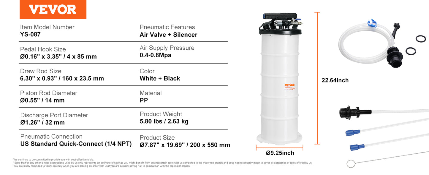 SucceBuy Pneumatic Fluid Extractor With Suction Hose