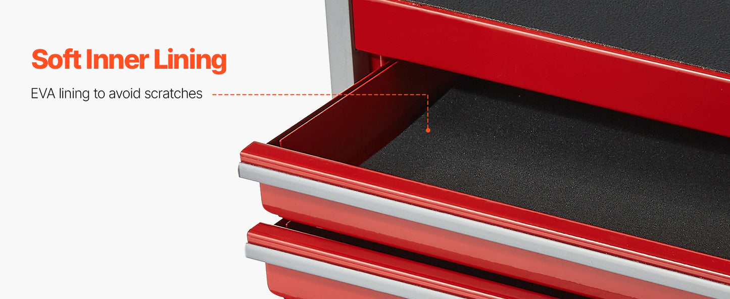 SucceBuy Five Drawer Metal Tool Box With PP Feet Storage