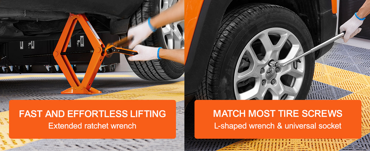 SucceBuy Scissor Jack 2.5 Ton Lift For Cars SUVs Portable