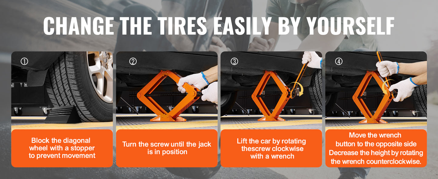 SucceBuy Scissor Jack 2.5 Ton Lift For Cars SUVs Portable
