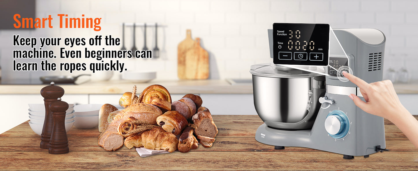 VEVOR Stand Mixer Electric Dough Mixer With 6 Speeds