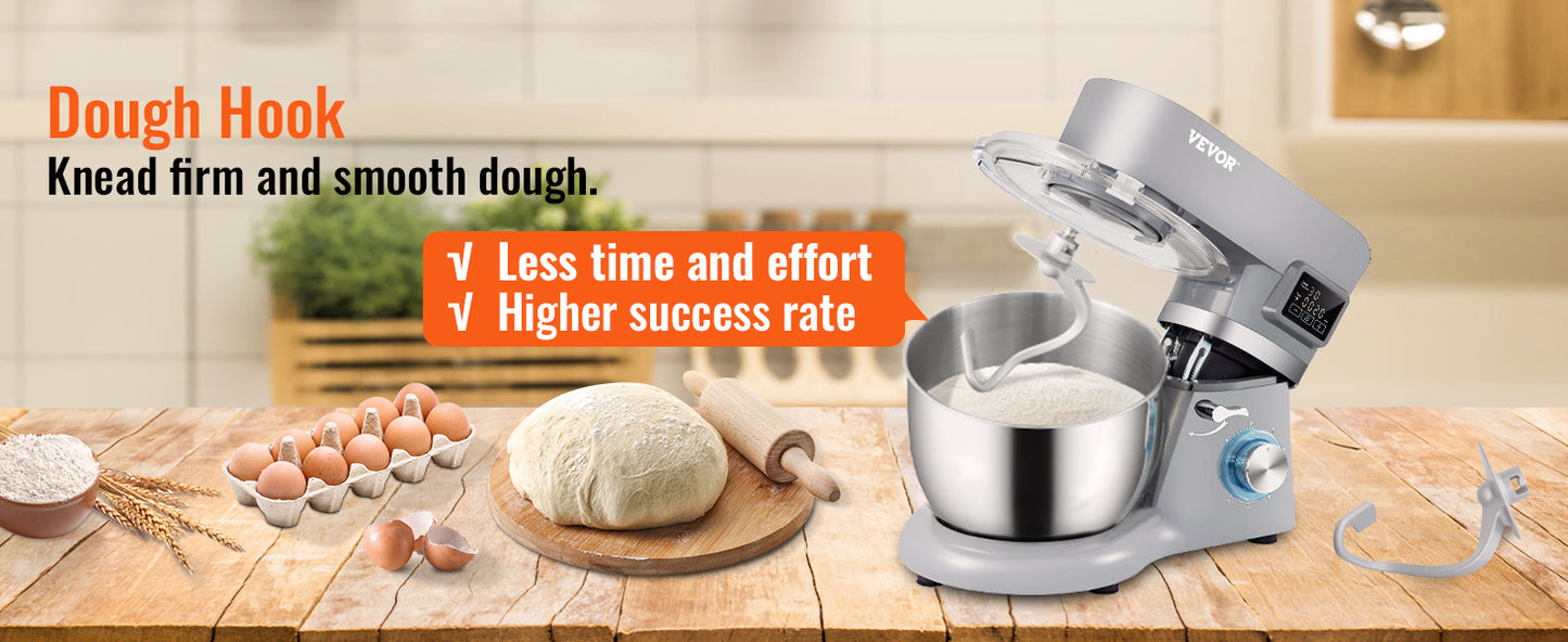 VEVOR Stand Mixer Electric Dough Mixer With 6 Speeds