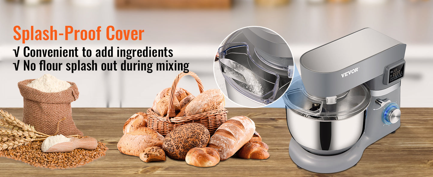 VEVOR Stand Mixer Electric Dough Mixer With 6 Speeds