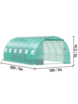 SucceBuy Walk In Tunnel Greenhouse Galvanized Frame And Waterproof Cover