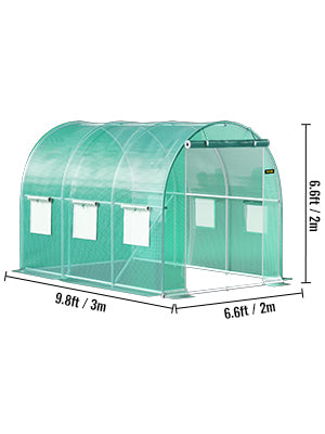SucceBuy Walk In Tunnel Greenhouse Galvanized Frame And Waterproof Cover