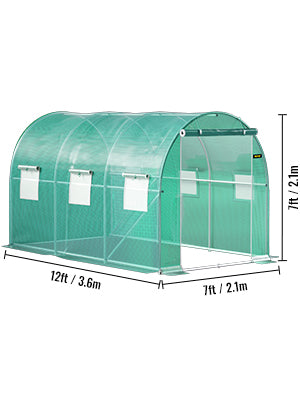 SucceBuy Walk In Tunnel Greenhouse Galvanized Frame And Waterproof Cover