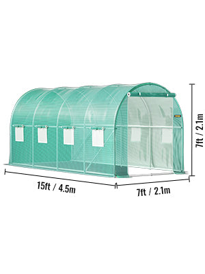 SucceBuy Walk In Tunnel Greenhouse Galvanized Frame And Waterproof Cover