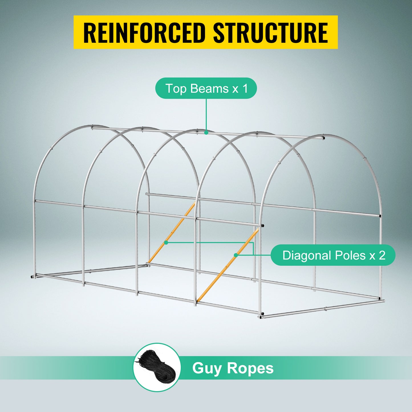 SucceBuy Walk In Tunnel Greenhouse Galvanized Frame And Waterproof Cover